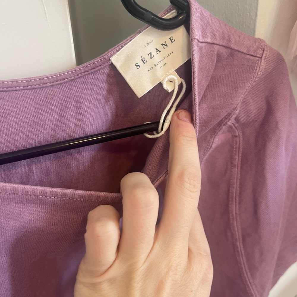 Sezane Seth tie front 100 percent cotton tee shirt. NWOT - Picture 3 of 5